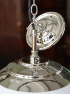 The Tomkin Opaline Glass Pendant in Nickel