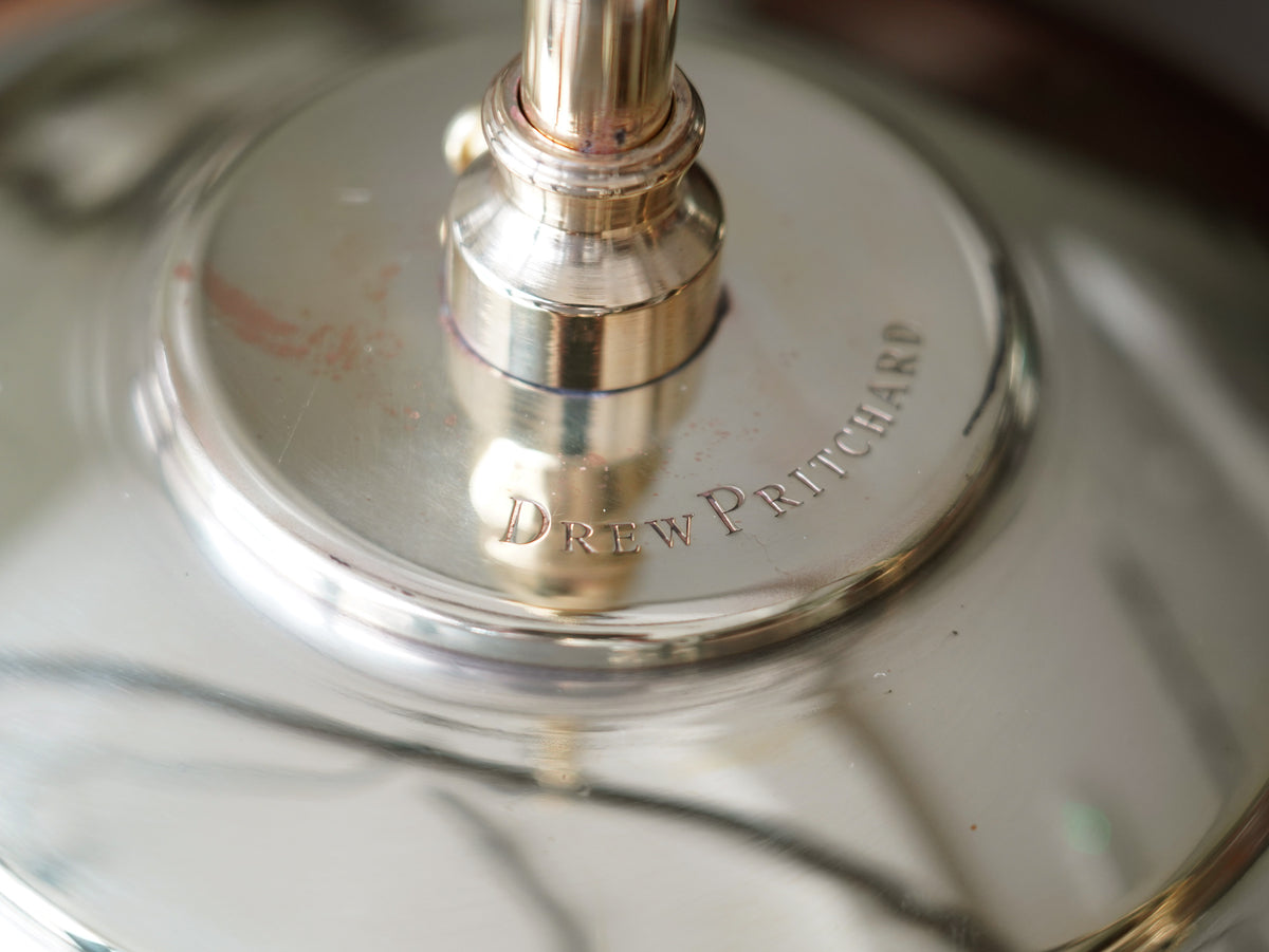 The Tomkin Opaline Glass Pendant in Polished Brass