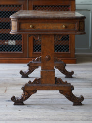 An English Regency Burr Oak Writing Table