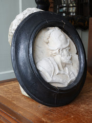 Late 17th Century Statuary Marble Oval Relief Portrait Plaque