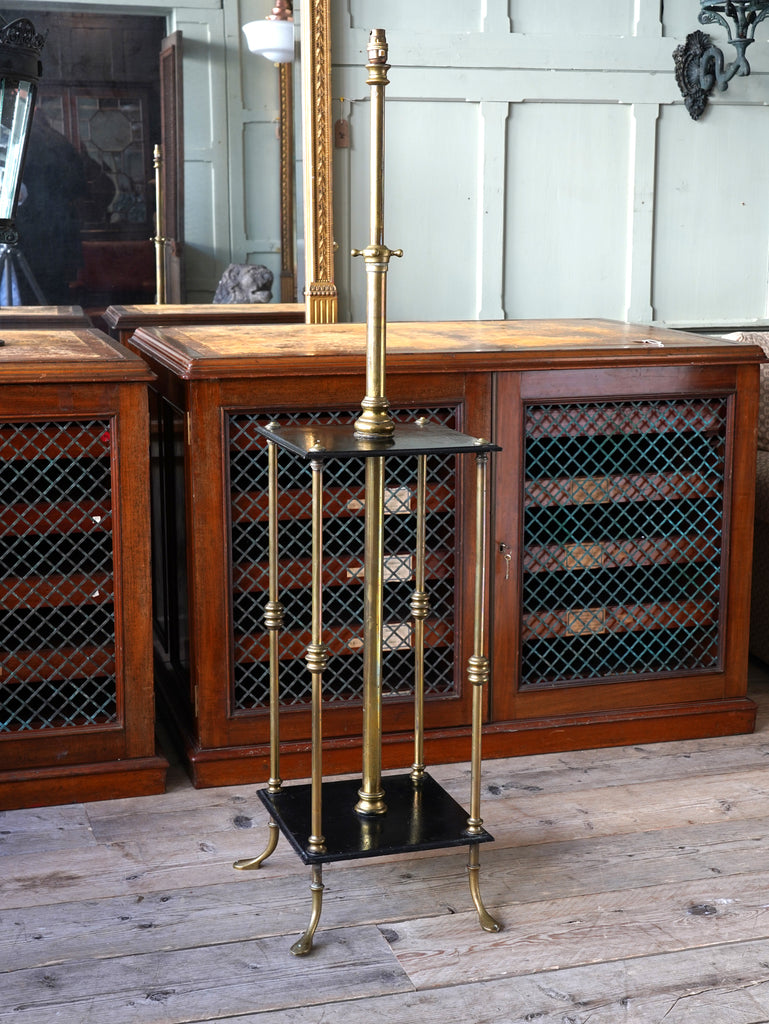 A Two Tier Brass Standard Lamp