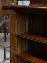 A Low Glazed Edwardian Oak Bookcase