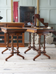 A Pair of Walnut Gaming Tables by Lamb of Manchester