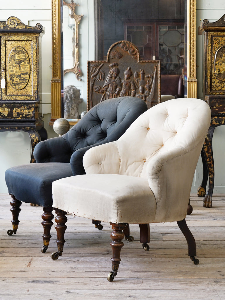 A near Pair of 19th Century Rosewood Upholstered Chairs