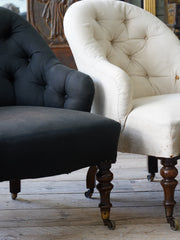A near Pair of 19th Century Rosewood Upholstered Chairs