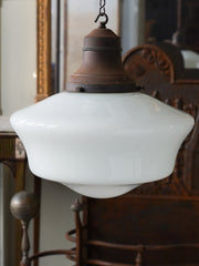 A large Gloss Opaline Glass Pendant Light