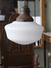 A Matt Opaline Glass Pendant light