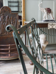 A Regency Reeded Wrought Iron Bench