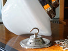 The Draughtsman Opaline Glass Pendant Light in Nickel