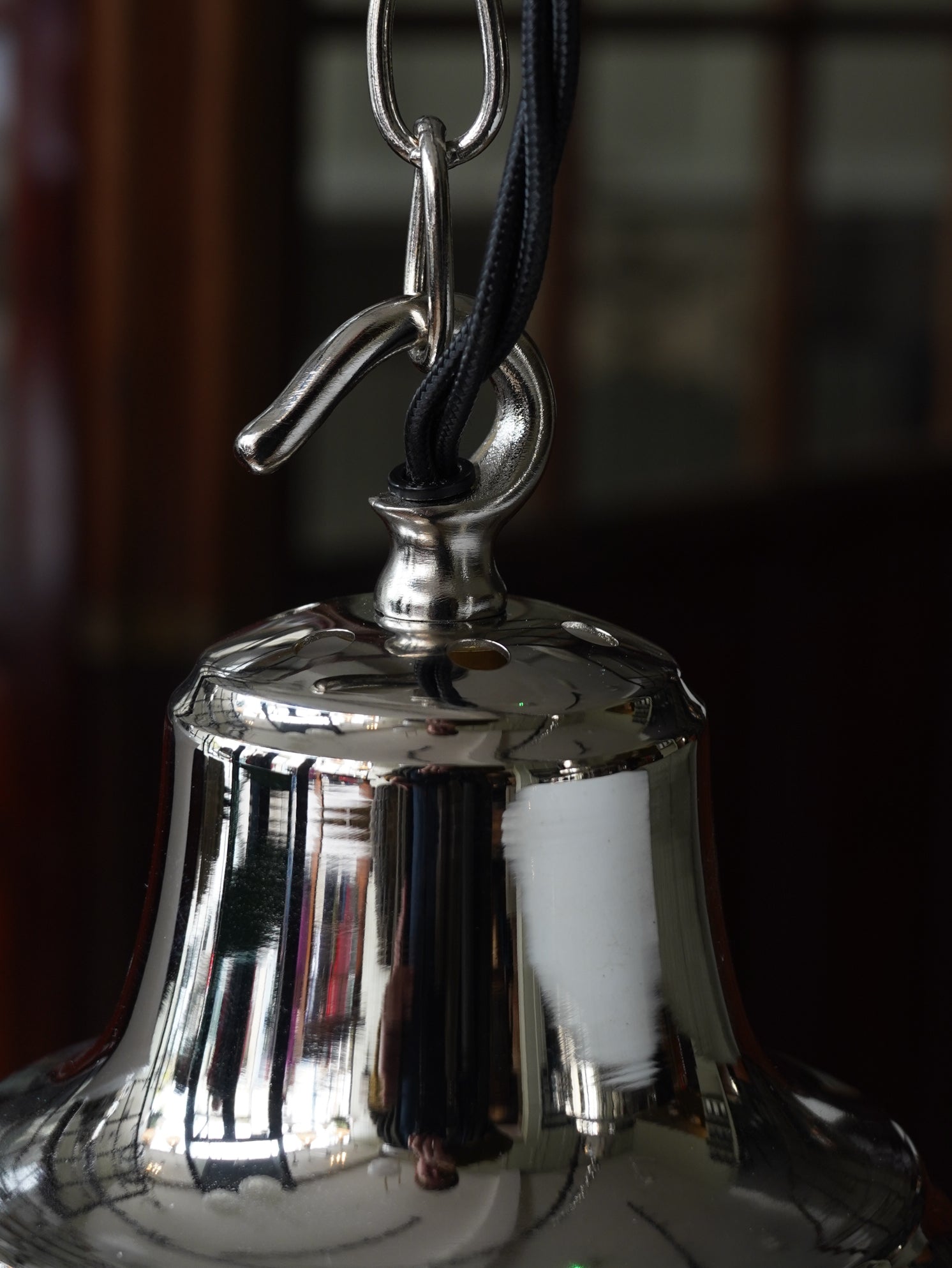 The Draughtsman Opaline Glass Pendant Light in Nickel