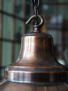 The Draughtsman Opaline Glass Pendant in Patinated Copper