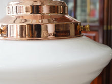 The Draughtsman Opaline Glass Pendant Light in Polished Copper