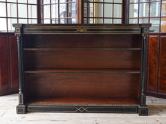 Ebonised & Brass Mounted 19th Century Bookcase