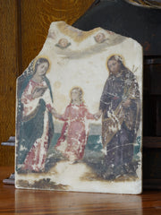 Holy Family Painted Marble Tablet