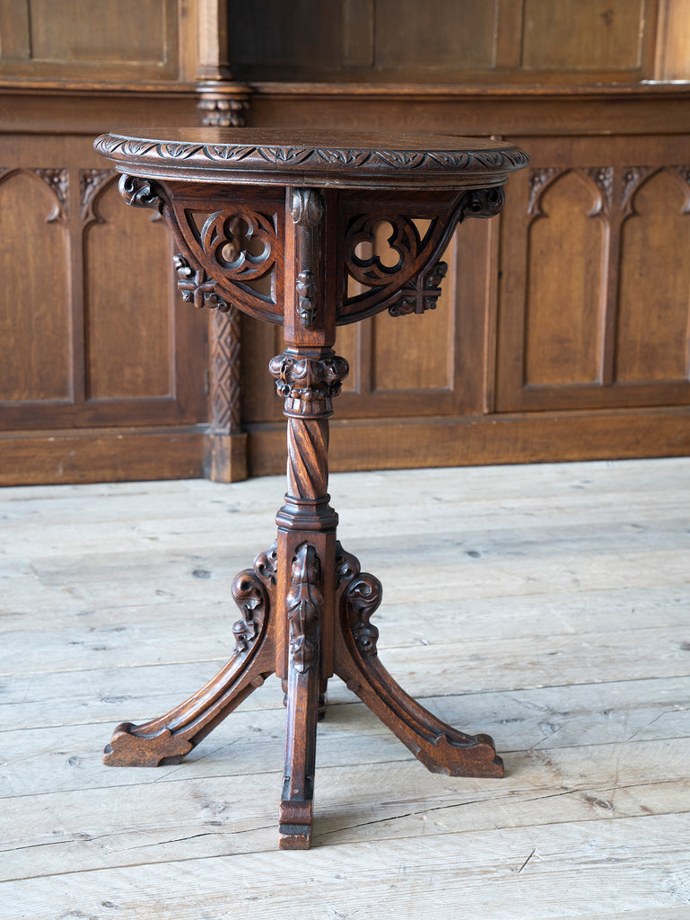 19th Century Gothic Revival Oak Occasional Table