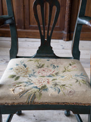 A George III Painted Country Armchair