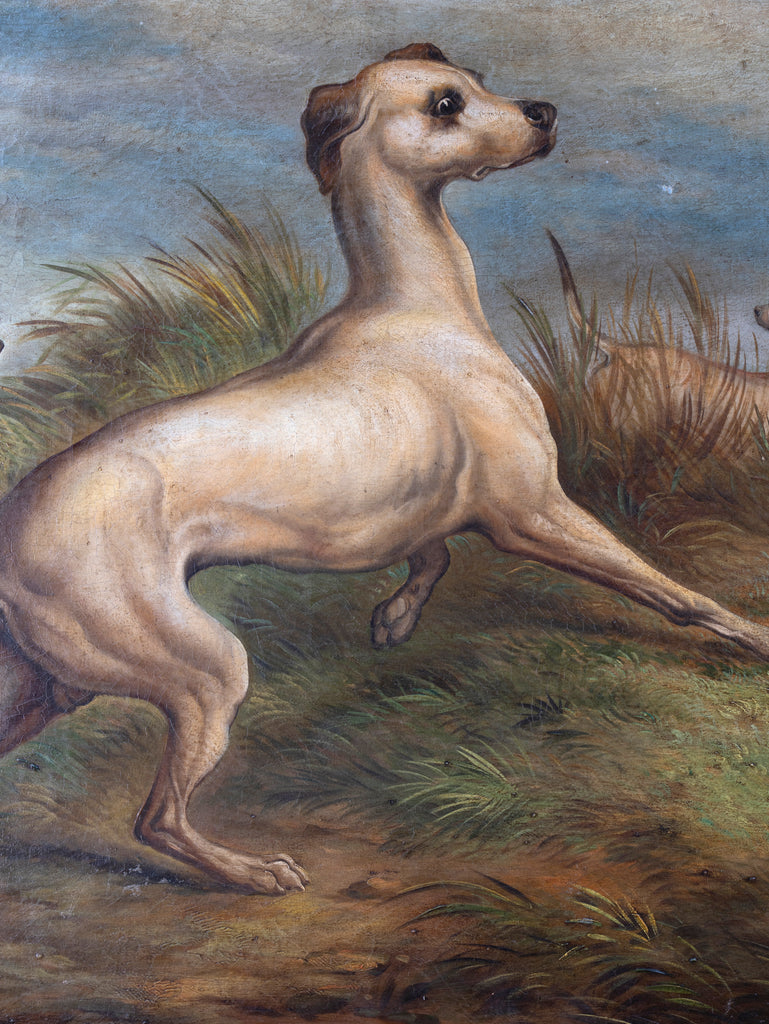 A 19th Century Oil of Hounds at Play