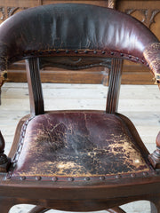 A 19th Century Mahogany & Leather Desk Chair