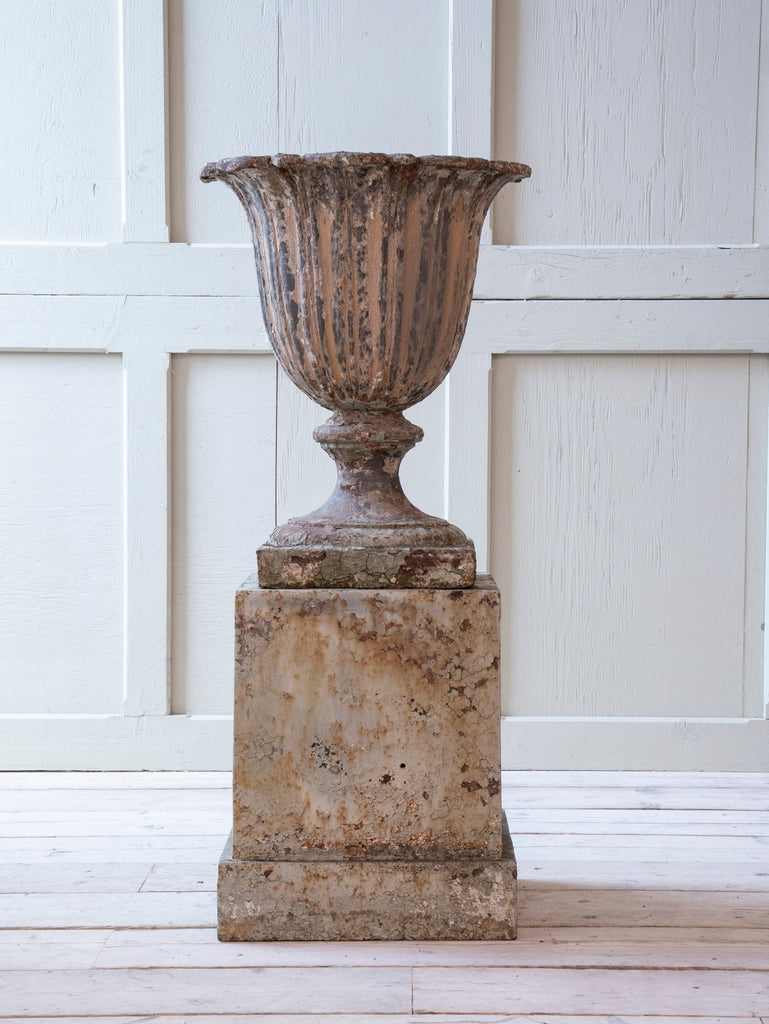 A 19th Century Cast Iron Urn on Pedestal