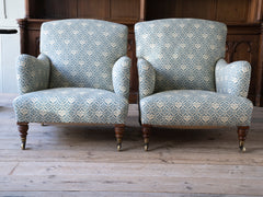 Pair of 19th Century Howard & Sons Bridgewater Armchairs