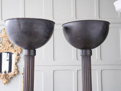 A Pair of Bronze Grecian Revival Uplighters