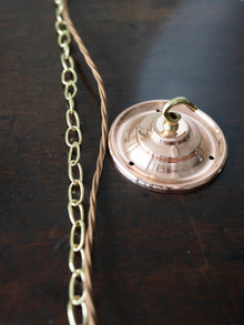 The Eirlys Opaline Glass Pendant in Polished Copper