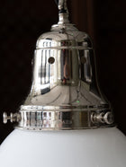The Ellis Opaline Glass Pendant Light in Nickel