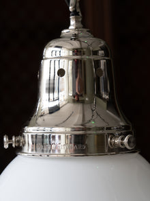 The Ellis Opaline Glass Pendant Light in Nickel