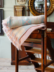 Pink & Baby Blue Welsh Tapestry Blanket