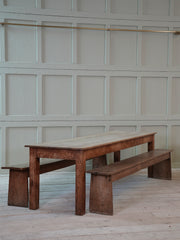 Early 20th Century Oak Refectory Table & Benches