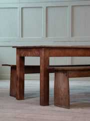 Early 20th Century Oak Refectory Table & Benches