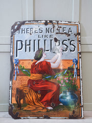 A late 19th Century Phillips Tea Enamel Sign