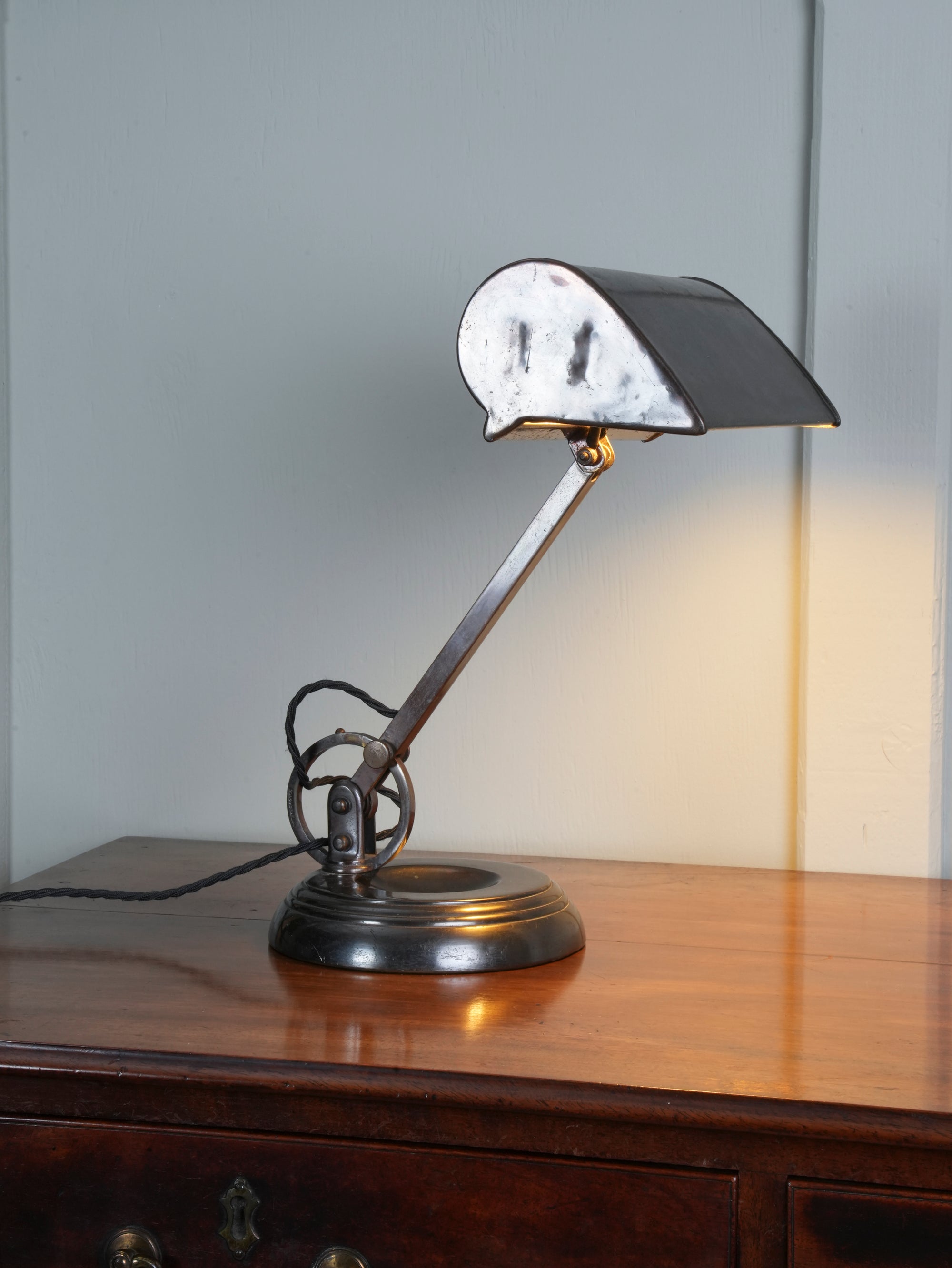A 1930s Brass Bankers Desk Lamp