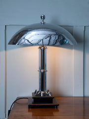 An Ebonised Beech & Nickel Plated Table Lamp
