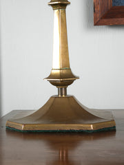 A Chamfered Brass Table Lamp