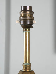 A Chamfered Brass Table Lamp