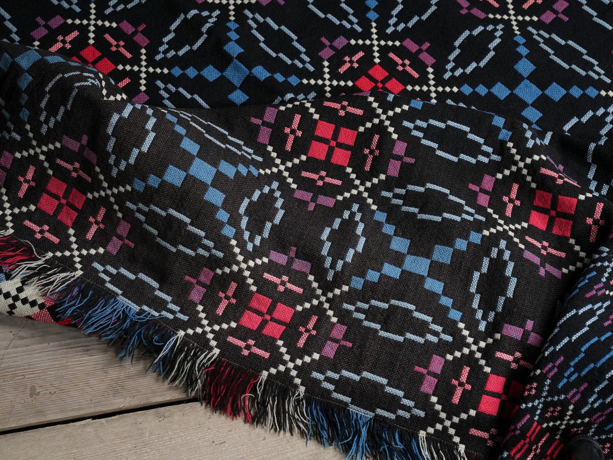 A Welsh “Liquorice Allsort” Tapestry Blanket