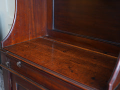 George III Mahogany Waterfall Bookcase on Cupboard
