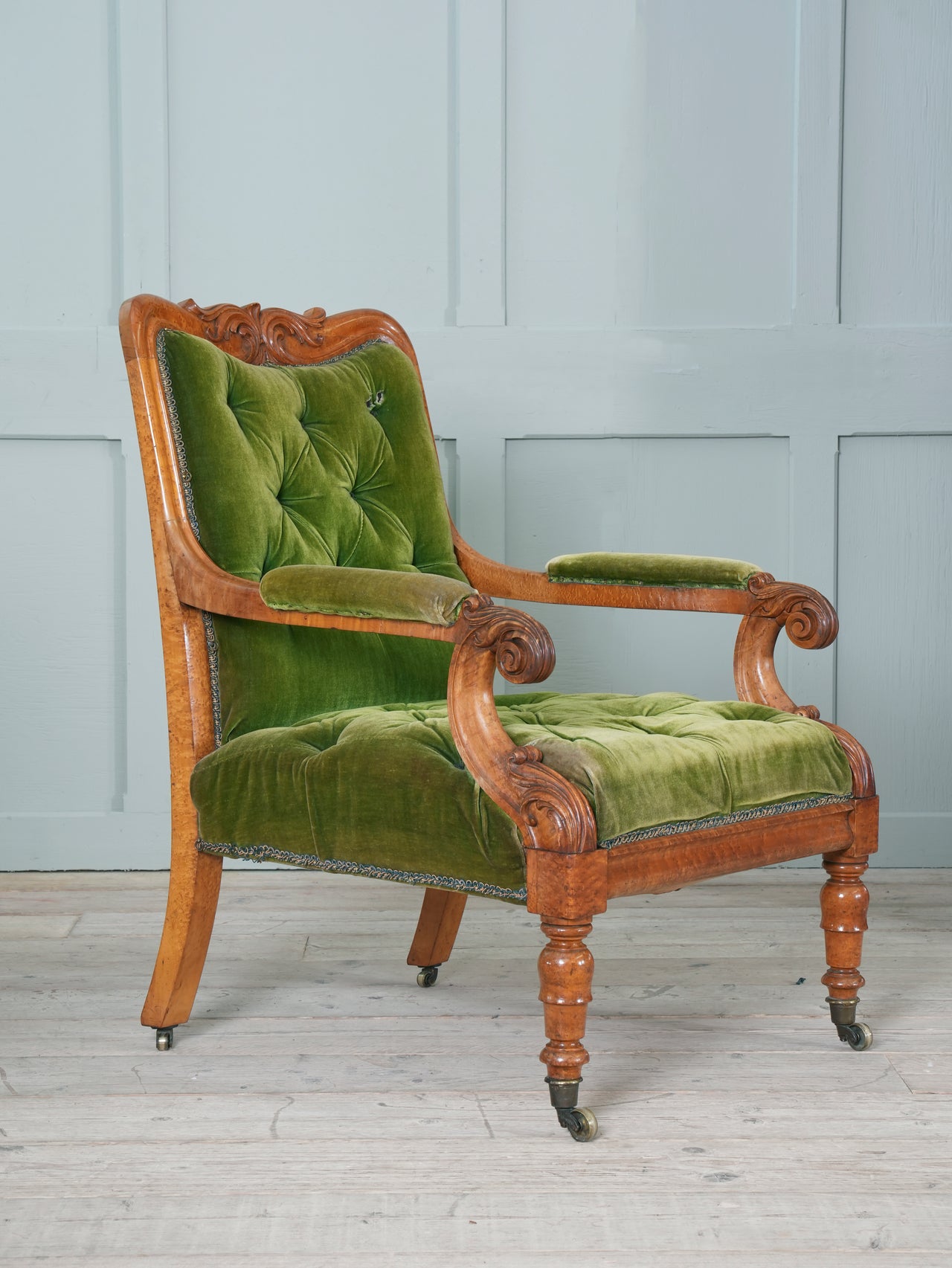 A William IV Birds Eye Maple Armchair