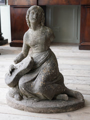 A Marble Seated Girl with Guitar