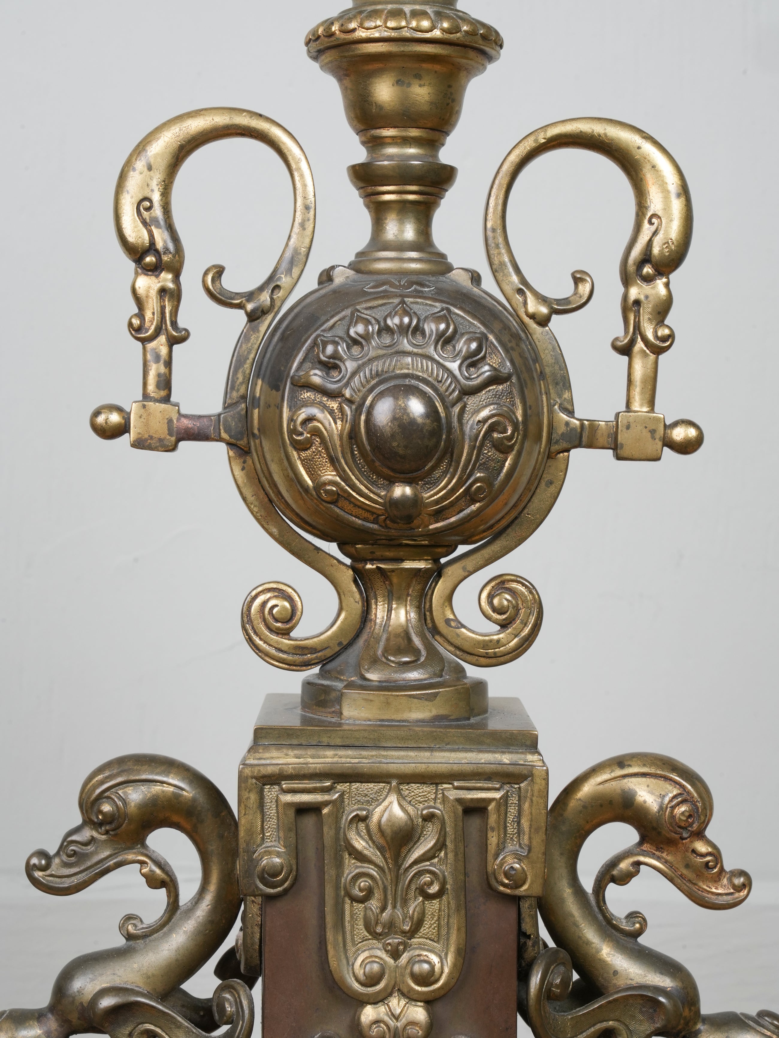 A Gilt Brass & Copper Table Lamp