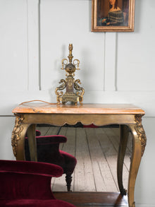 A Gilt Brass & Copper Table Lamp