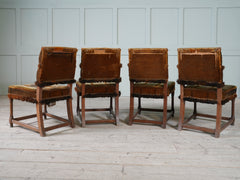 A Set of Four Oak Renaissance Revival Side Chairs