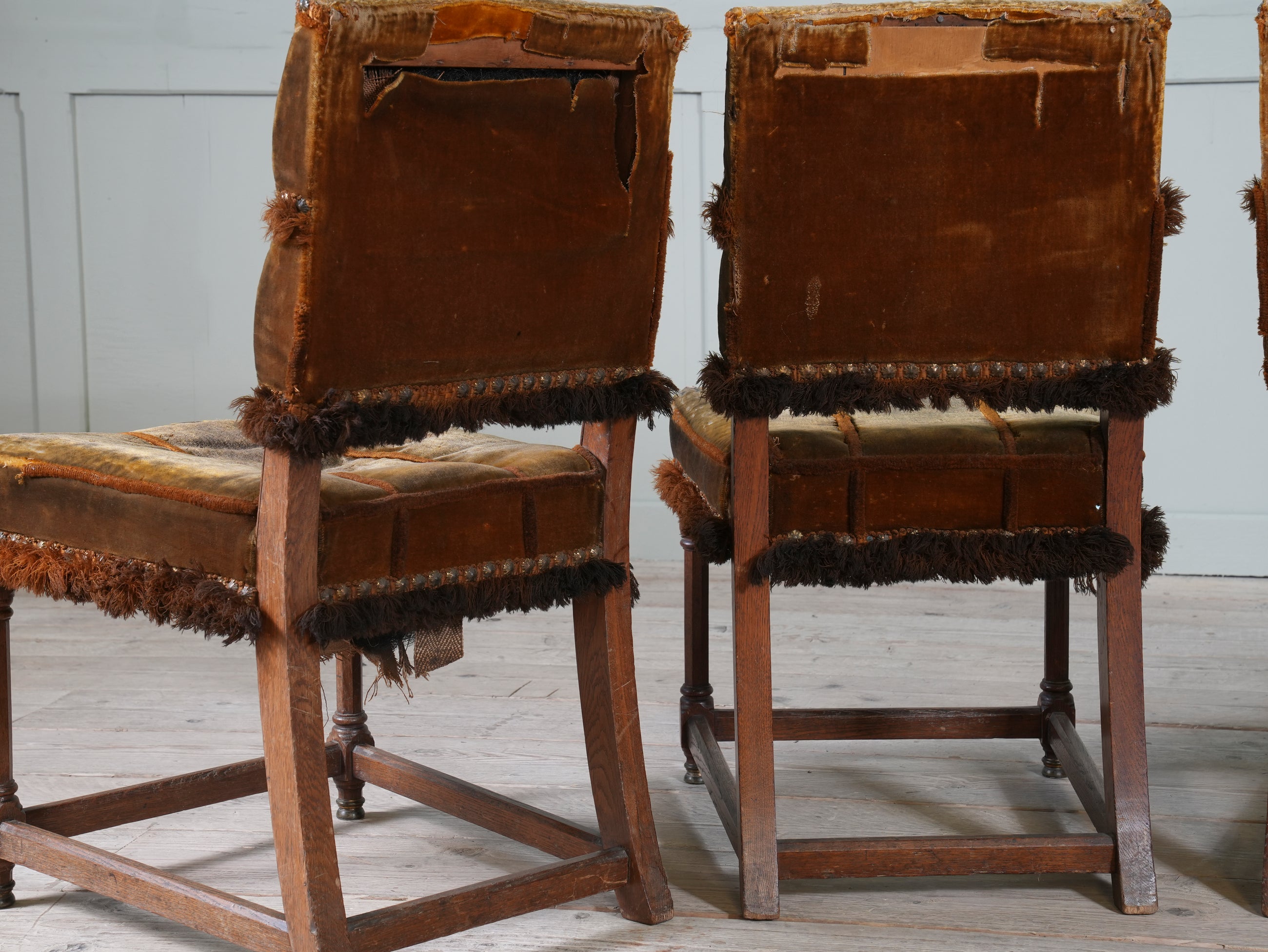 A Set of Four Oak Renaissance Revival Side Chairs