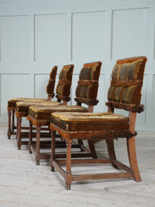 A Set of Four Oak Renaissance Revival Side Chairs