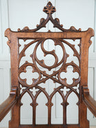 A Pair of 19th Century Oak Gothic Revival Armchairs