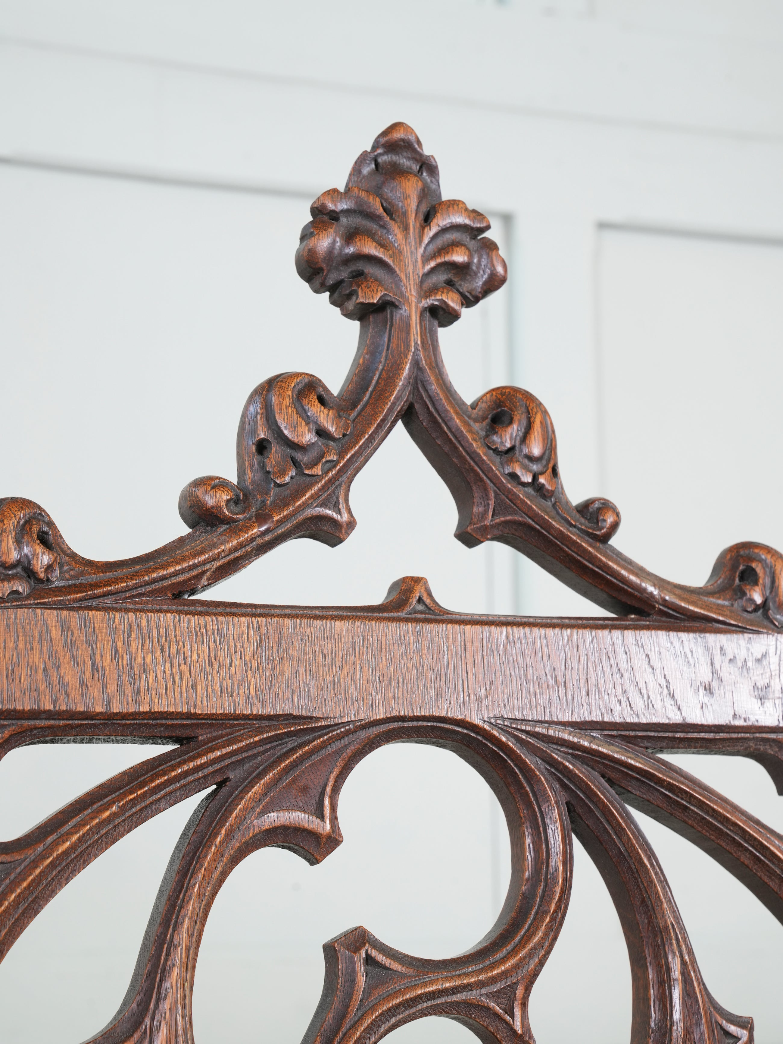 A Pair of 19th Century Oak Gothic Revival Armchairs