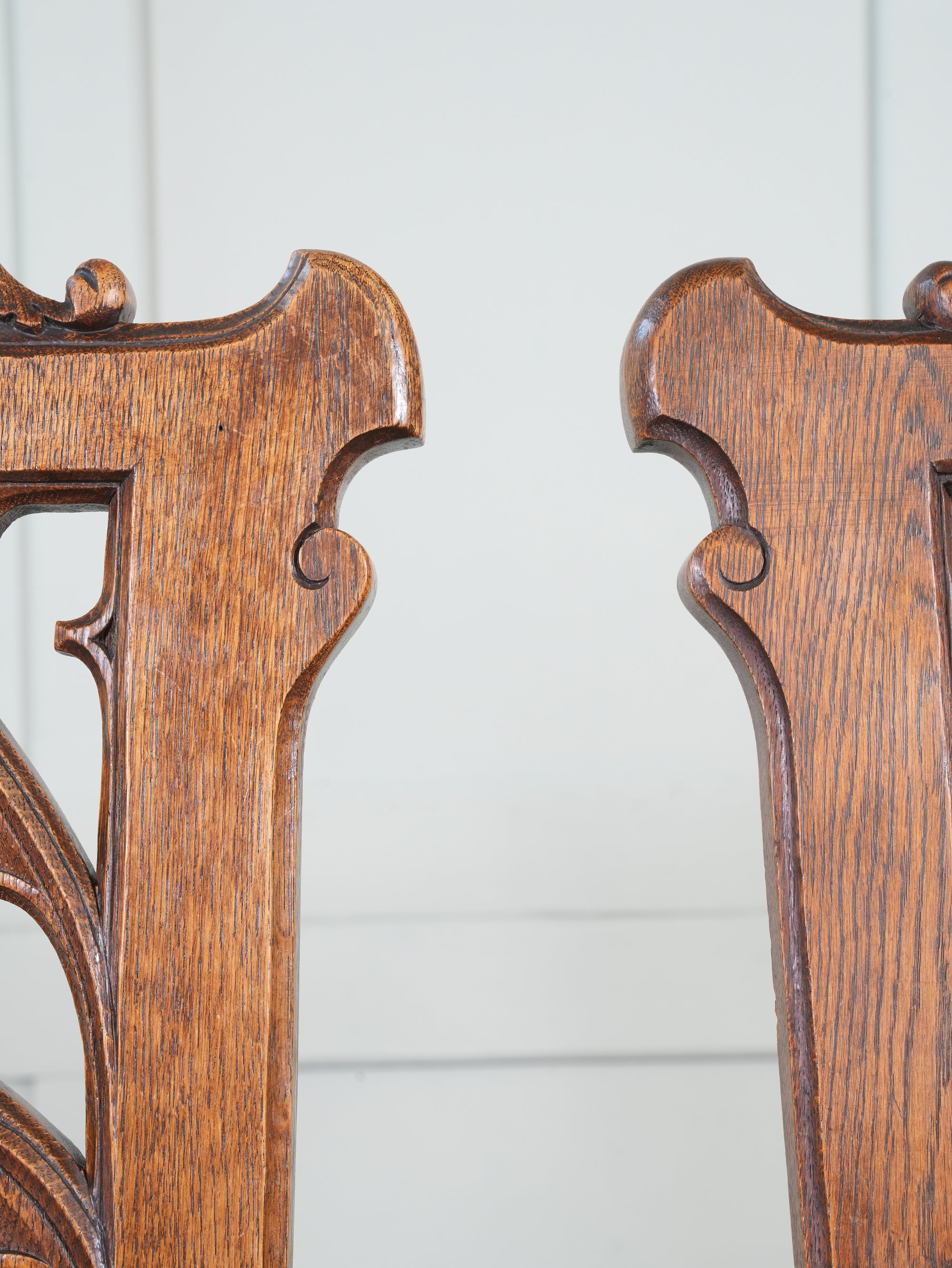A Pair of 19th Century Oak Gothic Revival Armchairs
