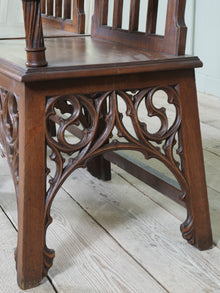 A Pair of 19th Century Oak Gothic Revival Armchairs