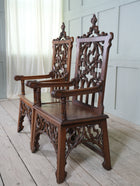 A Pair of 19th Century Oak Gothic Revival Armchairs